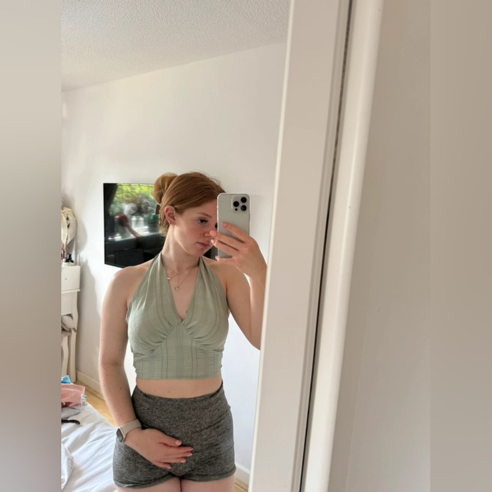 SHEIN halter neck tie top